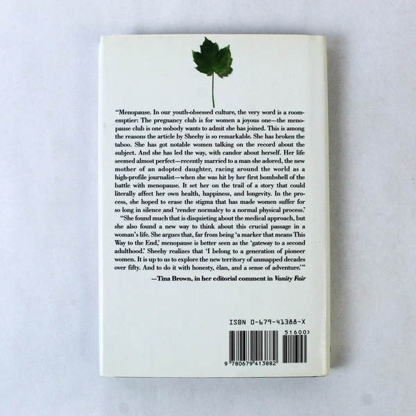 The Silent Passage Menopause Gail Sheehy 1992 Random House Hardcover DJ