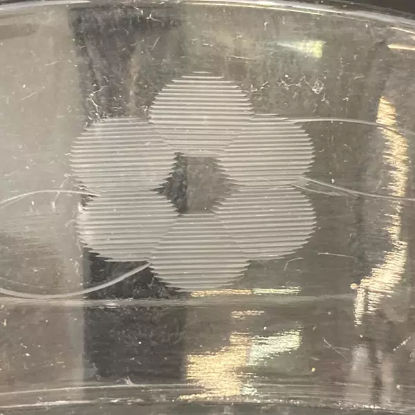 Etched Crystal Bowl Floral Pattern 6 Inch