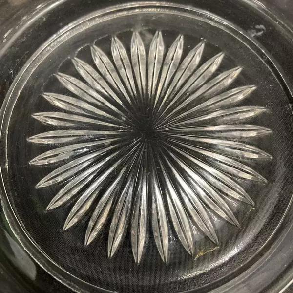 Etched Crystal Bowl Floral Pattern 6 Inch