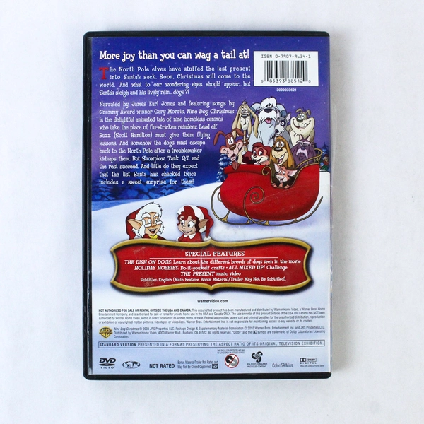 Nine Dog Christmas The Movie DVD Disk Warner Brothers 2003