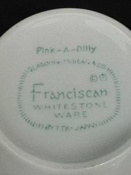 Set of 6 Vintage Franciscan Pink a Dilly Cups & Saucers Very Good Condition