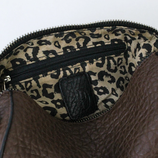 Luxury Divas Crossbody Bag Purse Brown Faux Leather Cylinder Small Tassel