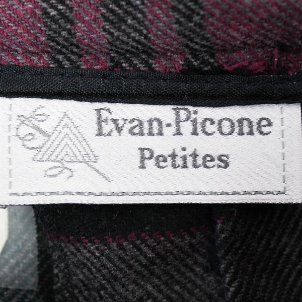 Vintage Evan Picone Plaid Suit Skirt Women's Size 6 Purple Pink Green