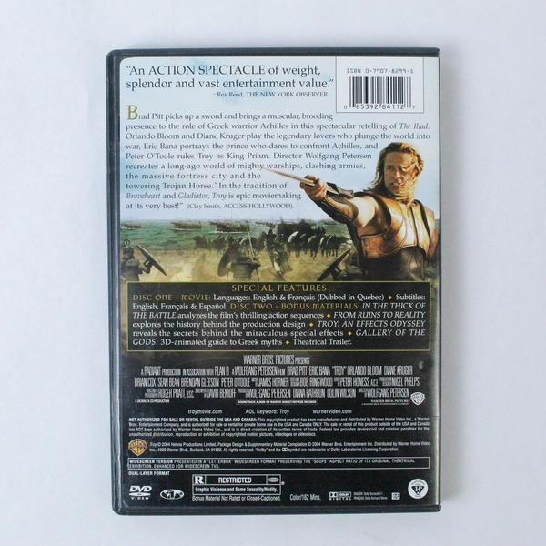 Troy 2 Disc DVD Widescreen Edition Brad Pitt 2004 Warner Bros Action Drama