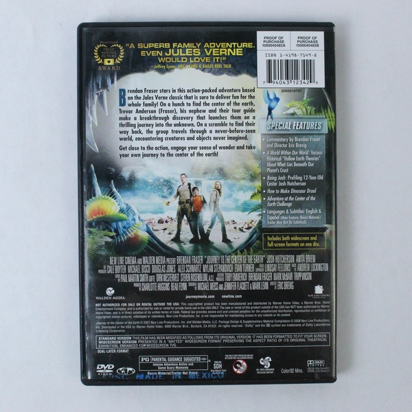 Journey To The Center of Earth DVD Brandan Fraser 2008 New Line Cinema