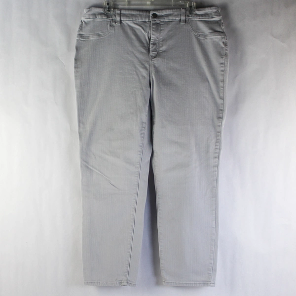 Chico's Women's Size 2.5 Gray Ankle Jeans Pants Faux Pockets Belt Loops
