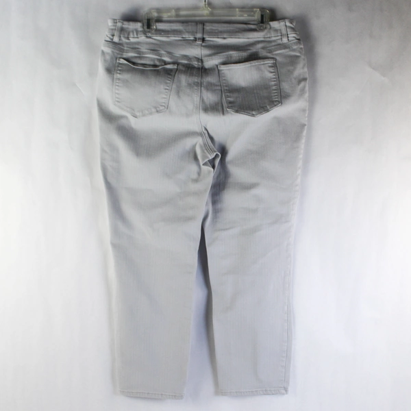 Chico's Women's Size 2.5 Gray Ankle Jeans Pants Faux Pockets Belt Loops