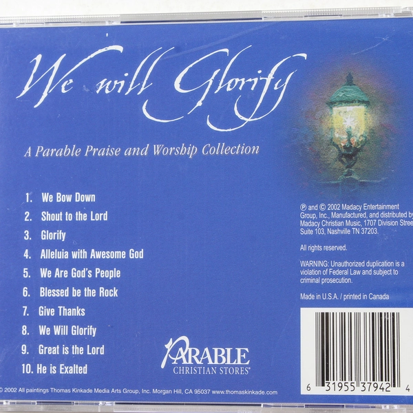 We Will Glorify 2002 CD Parable Praise & Worship Collection Good Condition