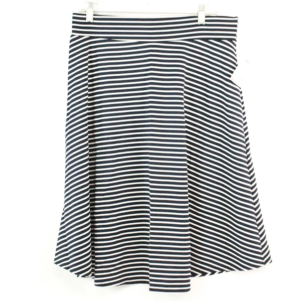 American City Wear Women's Midi Skirt Dark Blue White Striped Size L
