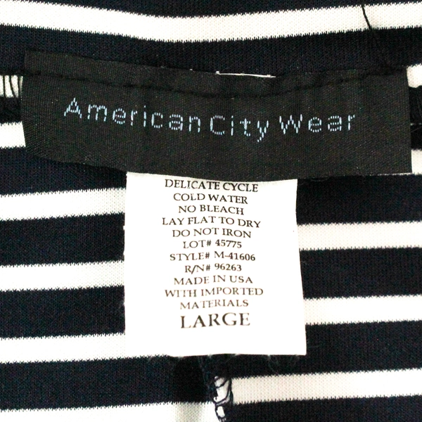 American City Wear Women's Midi Skirt Dark Blue White Striped Size L