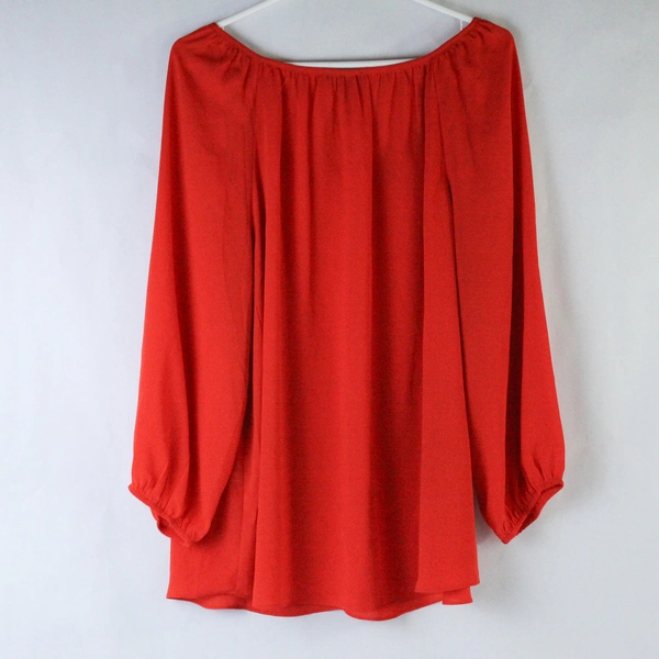 Sami & Jo Shirt Top Blouse Women's XL Tangerine Orange 3/4 Sleeves