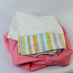 Lot of 2 Vintage Sheets 1 Double Size Flat 1 Full Size Fitted Burlington Stevens