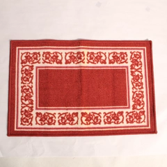 Lot of Red & White Floral Kitchen Accent Rugs Easy Clean Pre-owned