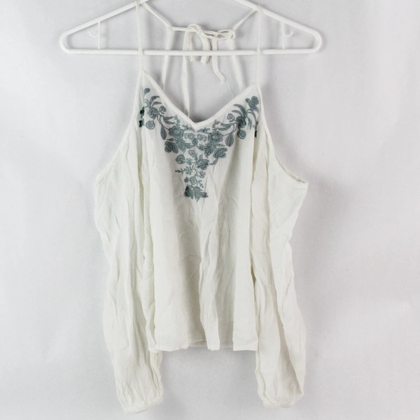 B.P. Cold Shoulder Blouse Size XS Light Weight Embroidered Floral 3/4 Sleeve