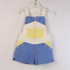 Vintage Choozie Overall Shorts Outfit Child Size 4T White Blue Yellow