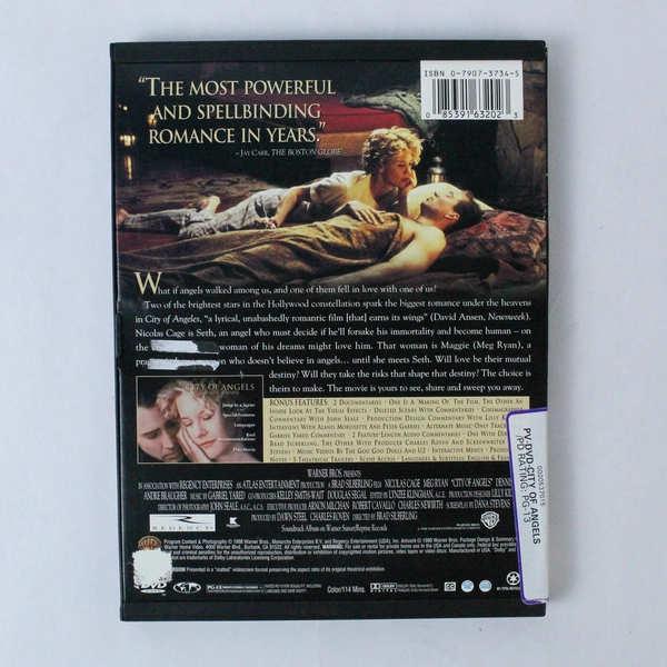 City Of Angels Special Edition DVD 1998 Meg Ryan Nicolas Cage Warner Bros