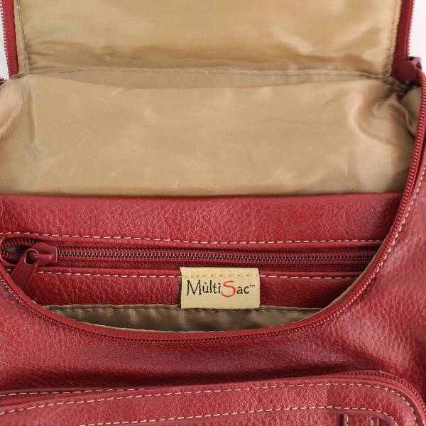 MultiSac Red Vinyl Women's Crossbody Bag Purse