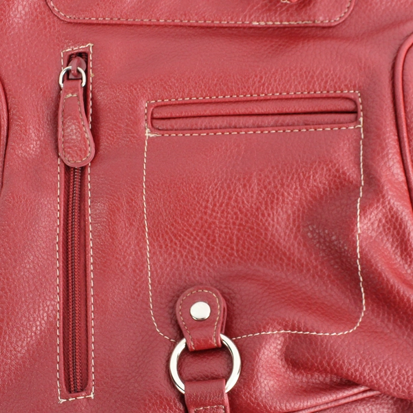 MultiSac Red Vinyl Women's Crossbody Bag Purse