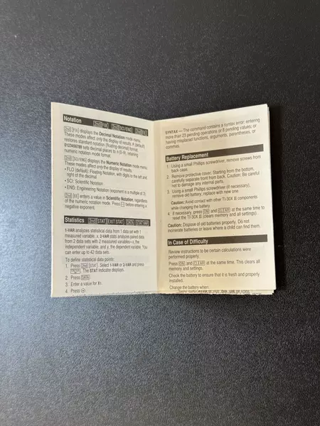 Texas Instruments Instruction Manual Guide TI-30X IIB IIS Scientific Calculators