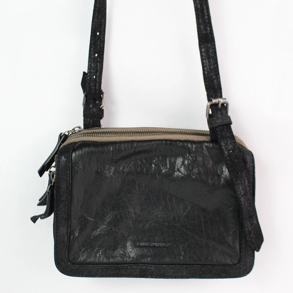 Burkely Black Faux Leather Women's Crossbody Adjustable Strap Bag Purse