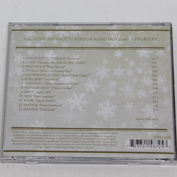A Passion For Pavarotti Christmas Album CD 2011 Allegro Good Condition