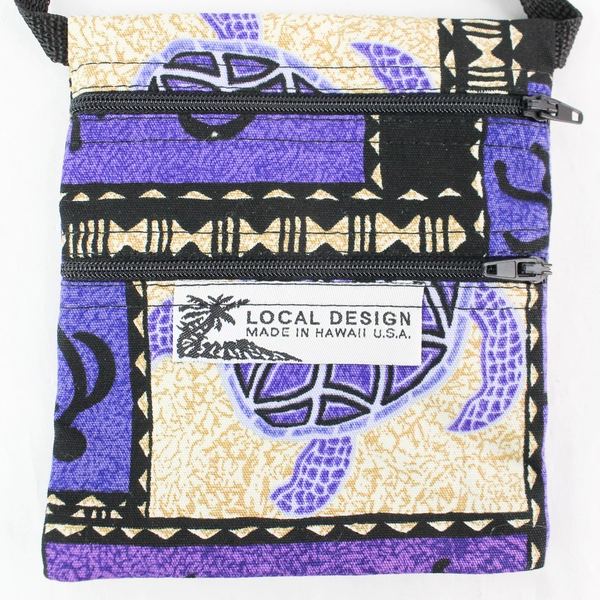 Local Design Purple Sea Turtle Design Crossbody Pouch Purse Made In Hawaii