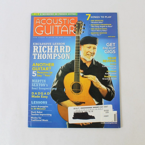 Acoustic Guitar Magazine October 2007 Richard Thompson Martin Sexton Songwriting