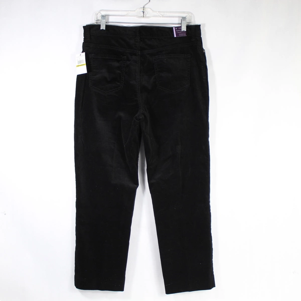 Gloria Vanderbilt Amanda Corduroy Cropped Pants Slacks Women's Size 14 Black NWT