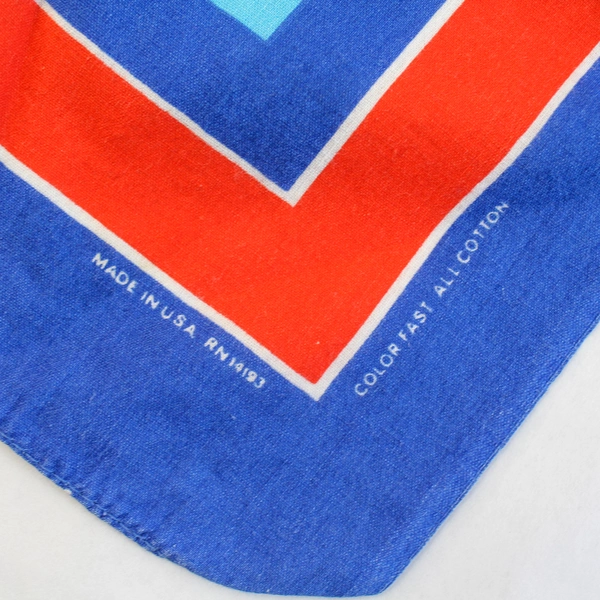 Vtg Wamcraft Colorfast Hot Air Balloon Bandana Handkerchief USA 20"x20"