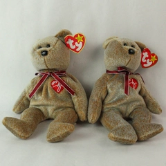 Lot of 2 TY Beanie Baby 1999 Signature Bear Silver Tag PE Pellets