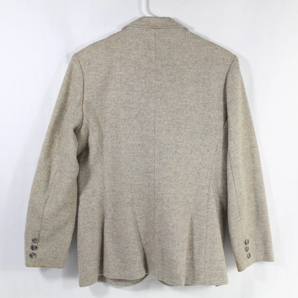 Vtg Emotions Blazer Women's Size 12 Gray 100% Wool Long Sleeves Button Closure