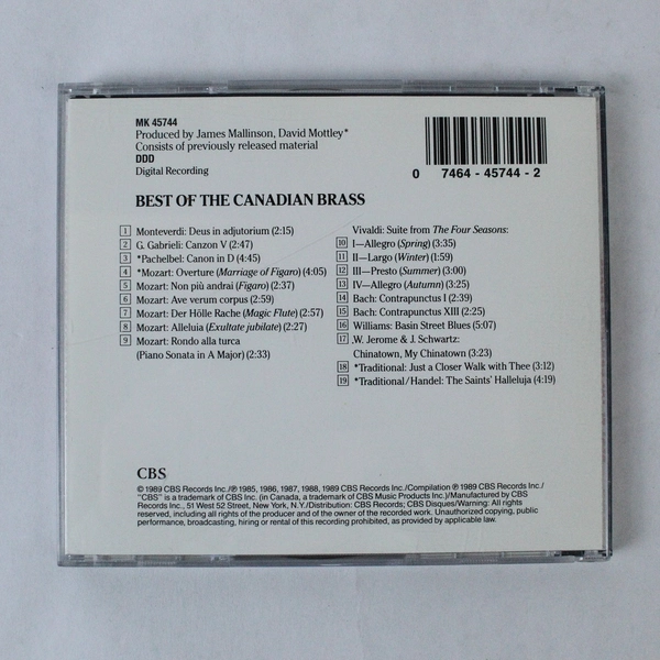 Best of the Canadian Brass by Canadian Brass CD CBS Masterworks 1989