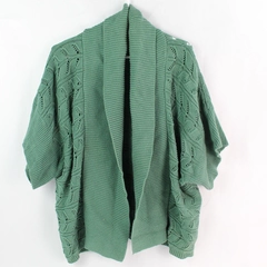 Axcess by Liz Claiborne Green Knit Open-Front Short-Sleeve Cardigan Women's XL