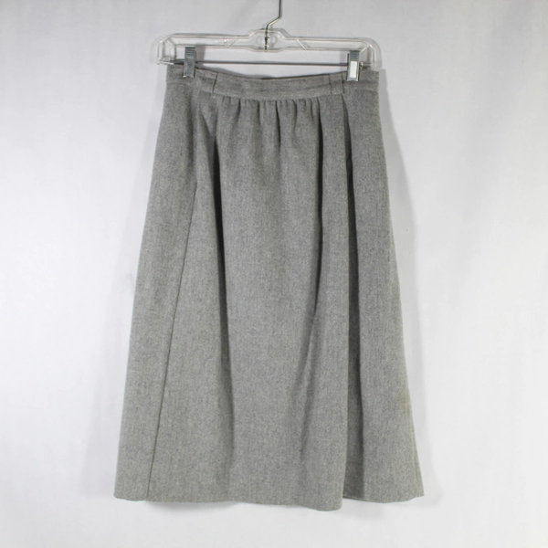 Vintage College Town Skirt Women's Size 11/12 Gray 100% Wool Back Zip Closure