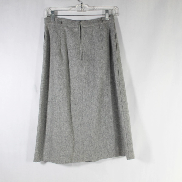Vintage College Town Skirt Women's Size 11/12 Gray 100% Wool Back Zip Closure