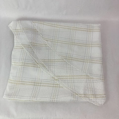 Oval Tablecloth White Gold Silver Stripes 82"x62" Dining Room Decor