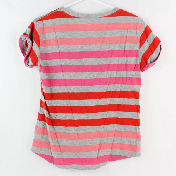 A New Approach Gray Red and Pink Striped T-Shirt Women's Size Medium