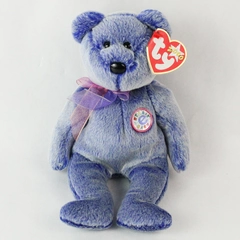 TY Beanie Baby Periwinkle the Bear 2000 PE Pellets Silver Tag