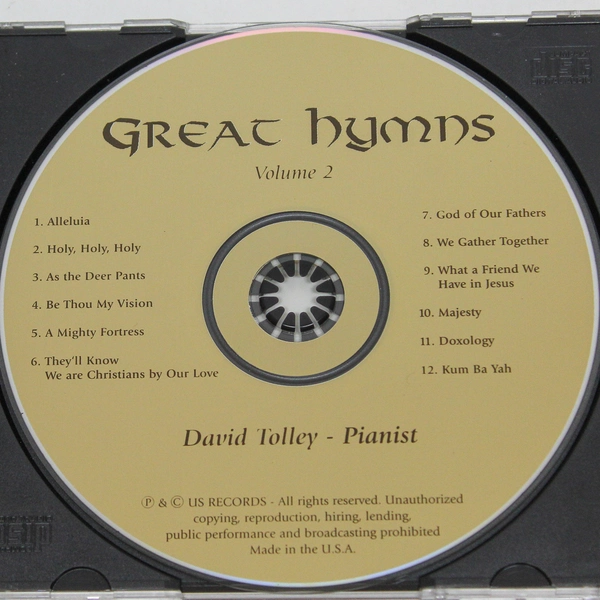 Great Hymns Volume 2 David Tolley Audio Music CD Disc Copyright US Records