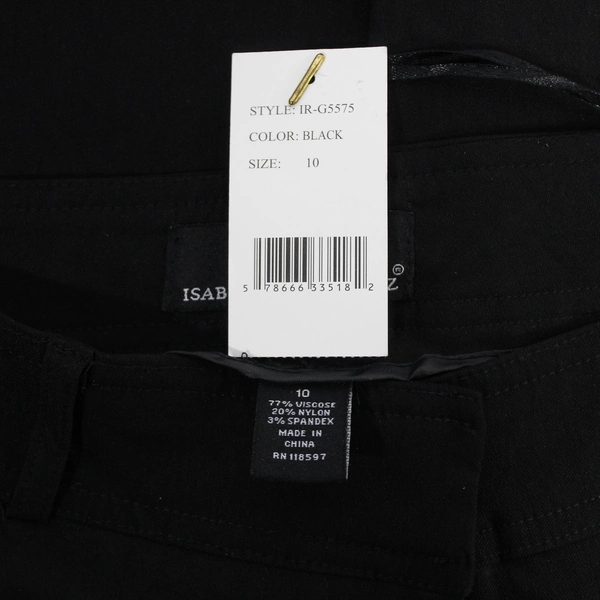Isabella Rodriguez Pants Slacks Women's Size 10 Black Straight Leg