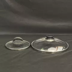Lot of 2 Glass Saucepan Replacement Lids 6.25" & 9.5" with Vent Hole