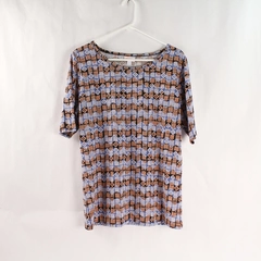 LulaRoe Women's XL Geometric Multicolor Tee Shirt Short Sleeve Round Neck