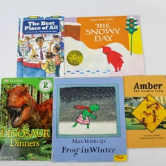 Lot of 5 Easy Reader Children's Books: The Snowy Day, Dinosaur, Frog & More