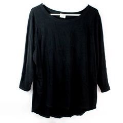 Cupio Curvy Black 3/4-Sleeve Crew Neck Shirt Women's Size 2X