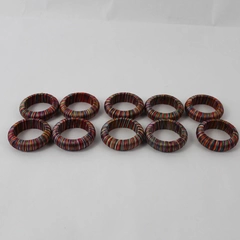 Lot of 10 Multi-Color Thread Wrapped Napkin Rings Pre-Owned Home Decor