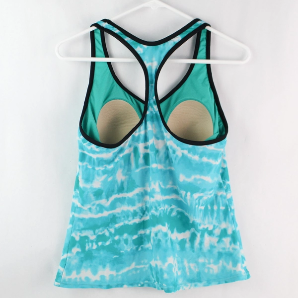 ZeroXposure Blue and Green Tankini Swimsuit Top Women's Size 12