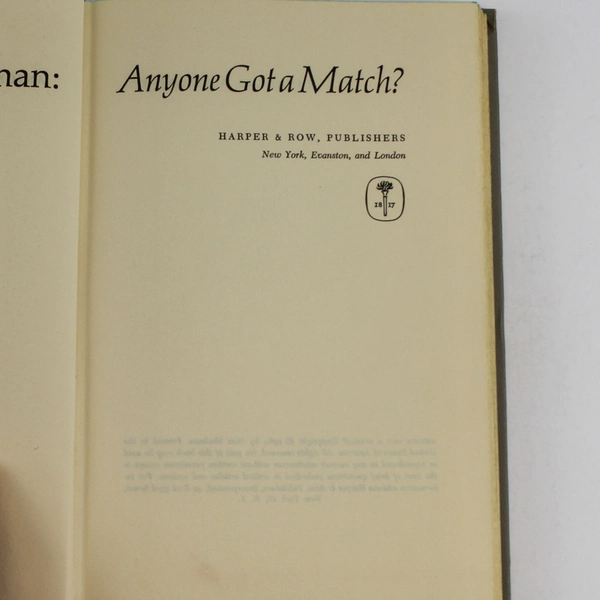 Anyone Got A Match Max Schulman 1964 Hardcover Book Good Condition