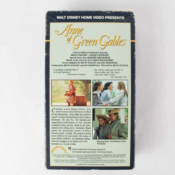 Anne of Green Gables Vols. 1 & 2 VHS Set Walt Disney Home Video