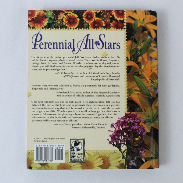 Perennial All Stars by Jeff Cox 1998 Hardcover Great Looking Trouble Free Garden