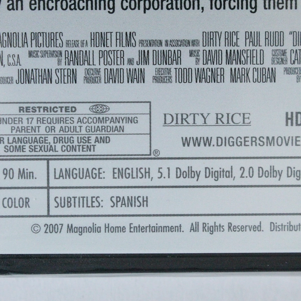 Diggers DVD 2007 Paul Rudd Magnolia Home Entertainment Factory Sealed